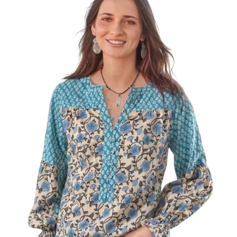 Sundance Women’s Floral Printed Explorer Top Size Petite Medium